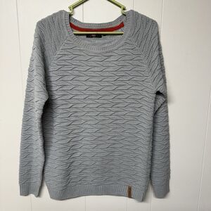 Arsenal Gray Textured Crewneck Sweater 100% Acrylic Women Size 16 GUC